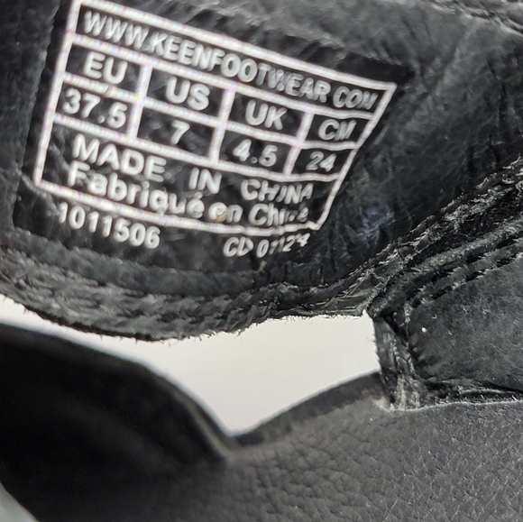 Keen Saratoga Women's sz 7 Mule Black Leather Mary Jane Slide Sandals shoes may  - Picture 5 of 7